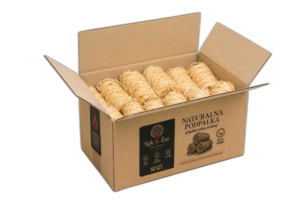 Podpałka do kominka z wełny drzewnej Sęk & Żar